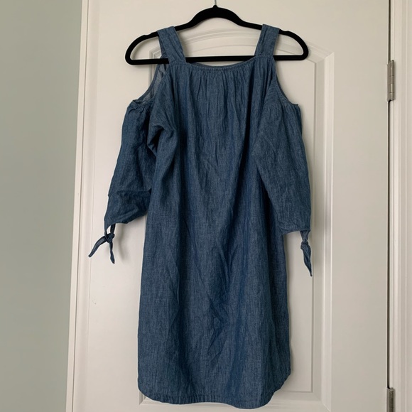 Madewell Chambray Cold Shoulder Dress - Picture 2 of 3